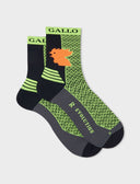 Calze corte tecniche uomo giallo fluo fantasia triangolini - Gallo 1927 - Official Online Shop