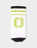 Calza corta unisex spugna di cotone bianco tinta unita con lettera O. Venduta singolarmente. - Gallo 1927 - Official Online Shop