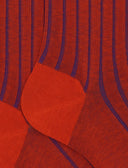 Calze lunghe donna cotone rosso vanisé a coste larghe - Gallo 1927 - Official Online Shop