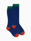 Calze lunghe bambino cotone blu fantasia pois - Gallo 1927 - Official Online Shop