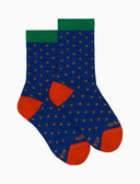 Calze corte bambino cotone blu fantasia pois - Gallo 1927 - Official Online Shop