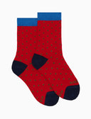 Calze corte bambino cotone rosso fantasia pois - Gallo 1927 - Official Online Shop