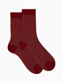 Calze corte uomo cotone bordò righine bicolore - Gallo 1927 - Official Online Shop