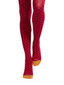 Collant donna cotone bordò fantasia pois - Gallo 1927 - Official Online Shop