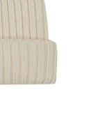 Berretto unisex lana, seta e cashmere bianco a coste tinta unita - Gallo 1927 - Official Online Shop