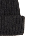 Berretto unisex lana, seta e cashmere grigio a coste tinta unita - Gallo 1927 - Official Online Shop