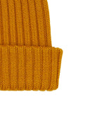 Berretto unisex lana, seta e cashmere giallo a coste tinta unita - Gallo 1927 - Official Online Shop