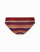 Slip intimo donna cotone bordò righe multicolor - Gallo 1927 - Official Online Shop