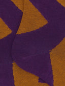 Calze lunghe donna cotone viola fantasia maxi rombo - Gallo 1927 - Official Online Shop