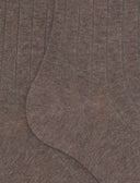 Calze lunghe donna cotone beige tinta unita a coste - Gallo 1927 - Official Online Shop