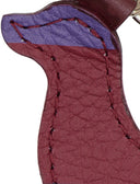 Portachiavi a forma di cane unisex pelle martellata bordò righe multicolor - Gallo 1927 - Official Online Shop