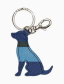 Portachiavi a forma di cane unisex pelle martellata blu righe multicolor - Gallo 1927 - Official Online Shop