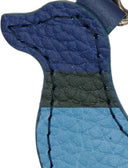 Portachiavi a forma di cane unisex pelle martellata blu righe multicolor - Gallo 1927 - Official Online Shop